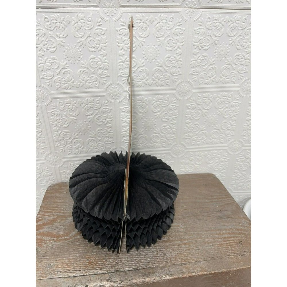Vintage Halloween Ghost Black Honeycomb Tissue Paper Decoration - Kitschy Fun - Picture 5 of 9